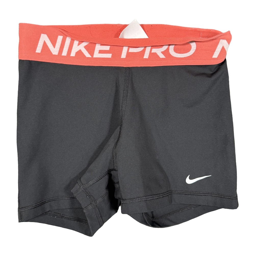 Nike Pro 3 Inch Training Shorts Black Orange CZ9857-017 Womens Small